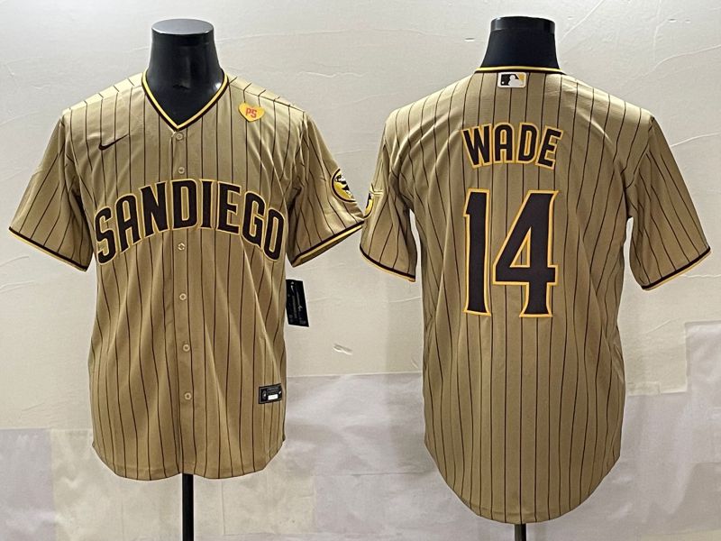 Men 2025 San Diego Padres #14 Wade Brown Stripe Game Nike MLB Jersey style 8